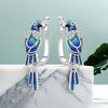 Silver Blue Green Parrot Bird Drop Earrings Women Earrings Charm Versatile Party Jewelry Gifts - Image 3