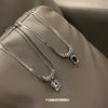 Square Zircon Double Layer Titanium Steel Necklace For Women Men Korean Sweater Chain Unisex Jewelry Accessories - Image 5