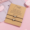Two Card Pack with Multiple Color Available Copper Heart Adjustable Rope Chain Couple Bracelet As A Gift for Valentine's Day - Image 1