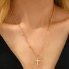 Double-Layer Chain Necklace with Cross Pendant - Image 8