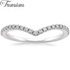 V Shape Ring Zirconia Eternity Bands Copper Stackable Engagement Rings for Women Anniversary Gifts - Image 1