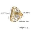 Eueavan Flower of Life Ring Stainless Steel Sacred Geometry Archangel Metatron Ring Adjustable Amulet Jewelry Gift - Image 13