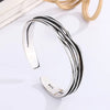 Retro Wave Braided Bracelets Silver Jewelry Personality Geometric Opening Bangles - Image 4