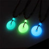 30mm Round Donut Luminous Stone Pendant Lucky Coin Amulet Protection Charm Adjustable Rope Necklace Glow in The Dark Jewelry - Image 1
