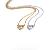 Hollow Heart Pendant Necklace with Cubic Zirconia - Image 1