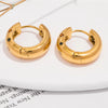 Classic Inlaid Zircon Hoop Earrings for Women, Stainless Steel Plated with Gold, Earrings - Image 4
