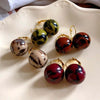Vintage Brown Leopard Round Bead Drop Earrings for Women Resin Ball Geometric Ear Buckles Earrings Jewelry Gifts - Image 6