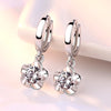 Silver Earrings Jewelry Retro Simple Pattern Purple White Zircon Earrings - Image 2