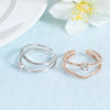 Silver Elegant Double Layers Rhinestone Open Adjustable Rings Women Jewelry Rose Gold Zircon Resizable Ring - Image 12