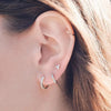 Silver Cubic Zirconia Ear Cuffs Gold Plated Cartilage Hoop Huggie Earrings for Women Stackable Jewelry - Image 2