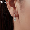 Pear-Cut Hoop Earrings Silver Lab Earrings Women Twinkling Engagement Gift - Image 2
