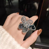 Crystal Flower Big Open Ring for Women Party Summer Holiday Statement Jewelry - Image 13