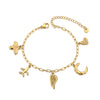 Shell Flower Airplane Star Charm Bracelet Stainless Steel Zircon Jewelry For Women - Image 10