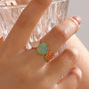 Gold Plated Stainless Steel Enamel Twist Ring, Minimalist Colorful Unique Jewelry Gift for Women - Image 2
