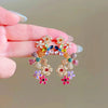 Romantic Colorful Zircon Flower Earrings For Women Girls Sweet Waterdrop Flower Earrings Party Jewelry Gifts - Image 7
