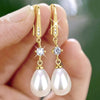 Women Drop Earrings Imitation Pearl Aesthetic Party Wedding Lady Accessories Elegant Jewelry Inlaid Shining CZ - Image 5