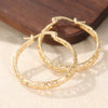 Vintage Golden Plated Hand Carved Hollow Hoop Earrings for Women Classic Daily Banquet Jewelry Accessories Crafts Gifts - Image 4