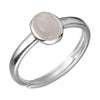 Classic Simple Silver Adjustable Oval White Chalcedony Ring for Women Girls Geometry Jewelry Accessories Gift - Image 2