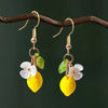 Cute Yellow Fruit Lemon Little Flower Green Leaf Pendant Necklace for Women Earrings Jewelry Gifts - Image 11