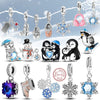 Silver Charms Beads Winter Snowflake Snowman Igloo Penguin Pendant Fit Bracelet Charms Women Jewelry Gift - Image 1