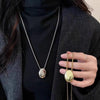 Metal Oval Pendant Necklace for Women Long Sweater Chain Charm Thin Chain Necklace Party Elegant Jewelry Gifts - Image 3