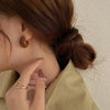 Retro Simple Amber Brown Stereo Geometry Comma Resin Dark Fringe Stud Earrings for Women Korean Charm Jewelry Accessories Gifts - Image 1