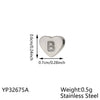 Carlidana High Polish Stainless Steel Silver Color 7 6mm Engraved Letter Alphabet Initial Perforated Heart Charm Accessories - Image 16