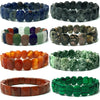 Multi-Faceted 10 x 14 mm Beaded Bracelet in Mixed Stone Colors - Image 1