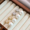 Pearl and Stone Drop Earrings in Gold-Tone or Silver-Tone - Image 6