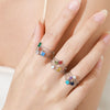 Silver 12 Month Birthday Stone Adjustable Chain Rings For Women Everyday Wear And As Gifts - Image 2