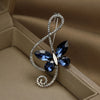 Rhinestone Butterfly Pins for Women Unisex Shiny Glass Musical Note Brooches Event Party Backpack Decoration Clothes Accessories - Image 1