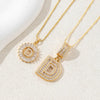 2Pcs Full CZ Zircon Iced Crystal Initial Letter Flower Necklace Women Copper A-Z Alphabet Pendant Couple Jewelry Birthday Gifts - Image 9