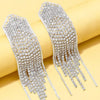 New Statement Earring Long Full Rhinestone Big Earrings For Women Shining Tassel Dangle Earrings Wedding Jewelry Gift