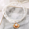 Yupsk 2pcs/set Double Layer Imitation Pearl Stackable Anklet With Shell Pendant Women Wedding Party Anklet Jewelry Gift - Image 2
