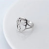 Creative Hollow Face Shaped Jewelry Silver Personality Delicate Asymmetric Opening Rings - Image 2