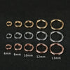 Two-Piece Mini Hoop Piercing Earrings in Gold-Tone Silver-Tone or Rose Gold-Tone - Image 5