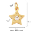 Cute Colourful Star Snowflake Sun FLowers Gold Charm Pendant, Cubic Zirconia CZ Paved,Jewelry Necklace Accessories - Image 16