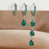 3PCS Multicolor Zircon Water Drop Small Hoop Earrings Set for Women Stainless Steel Pendant Piercing Jewelry - Image 11