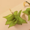 Acrylic Matcha Green Flowers Petal Earrings for Women C Shaped Drop Earring Party Wedding Ear Jewelry - Image 4