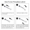 18G/16G Titanium Ball Threadless Push Pin Labret Stud Earring Nose Tragus Cartilage Conch Helix Piercing - Image 2