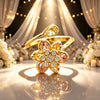 Elegant Flower Shape Adjustable Open Ring Gold Plated Pink Yellow Cubic Zirconia Bypass Ring Ladies Wedding Party Jewelry Gift - Image 5