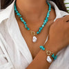 2pcs Vintage Elegant Turquoise Inlay Jewelry Set for Women Necklace Bracelet Jewelry Gifts - Image 7