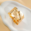Irregular Wide Cuff Bracelet with Polished Metal Finish - Image 3