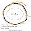 Black Rope 25 Steel Ball Anklet 316L Stainless Steel Jewelry Gold Plated Women Bracelet on the Leg - Image 7