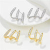 2pcs Elegant Rhinestone Three-Claw Earrings for Women Cute Design Earring Party Jewelry Gifts - Image 3