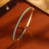 Blue Turquoise Micro-intact Zircon Bracelet Bangle for Women Shiny CZ Tennis Bracelet Delicate Jewelry Gift - Image 1