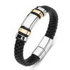 Men\\\\\'s Classic Black Leather Bracelet Metal Magnetic Buckle Bracelet Jewelry Casual Daily All-Match Jewelry - Image 7