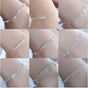 Silver Color Stamp Anklets For Women Foot Leg Chain Link Bracelet Double Layers Beach Accessories Jewelry - Image 1