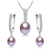 Ywyc Horseshoe 8-9mm Rice Freshwater Pearl Earrings&Necklaces Jewelry Set for Women Silver 45cm Pendant Necklace - Image 7