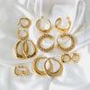 Punk Golden Plated Stainless Steel Reticulate Rhombus Hoops Earrings For Women Anti-Allergic Temperament Jewelry - Image 3